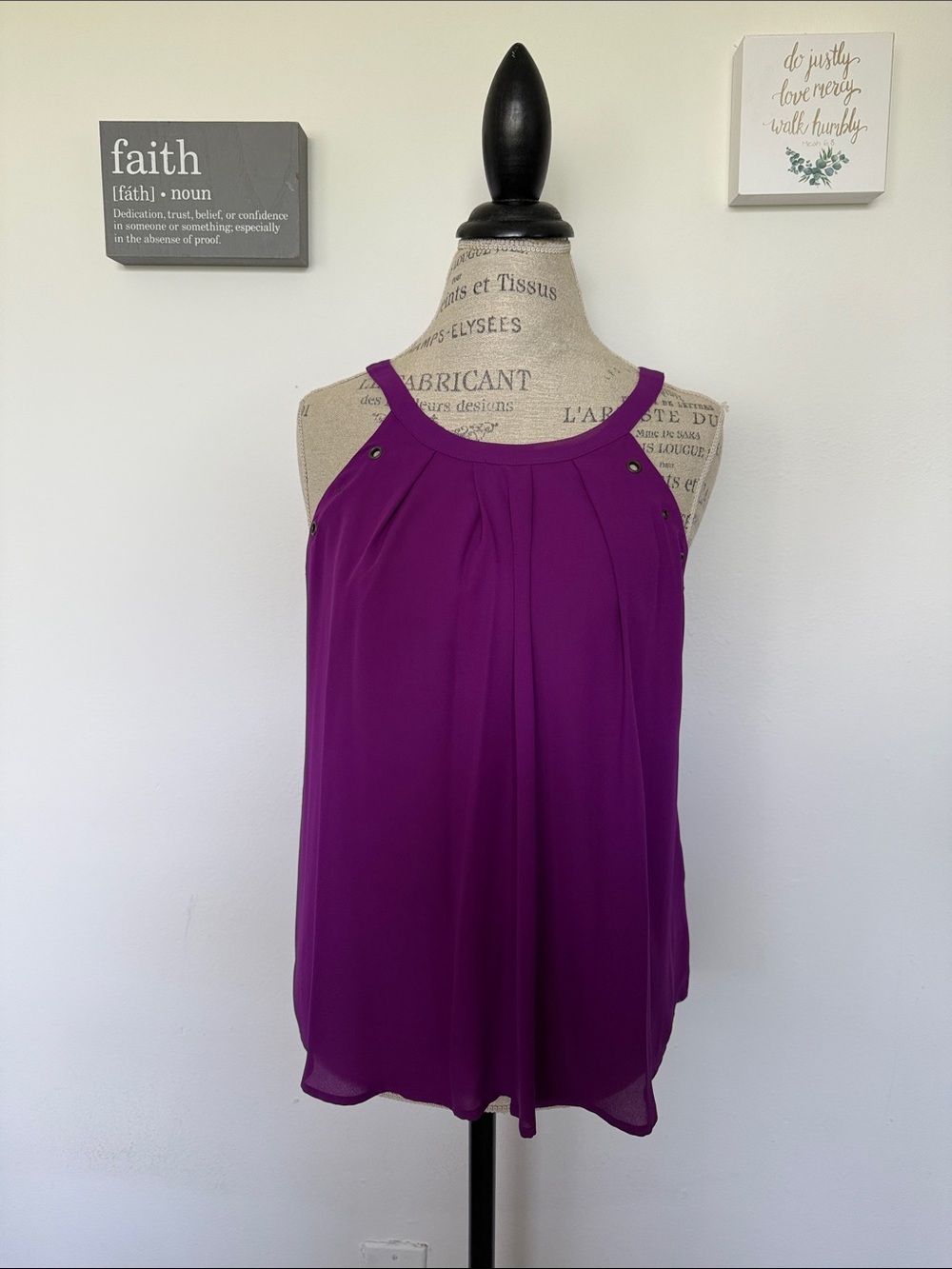Worthington Purple Pleated Halter-Style Camisole